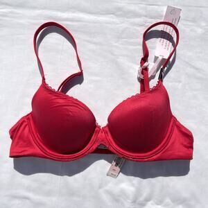 Victoria’s Secret Body By Victoria Lined Demi Bra 32A Red Underwire